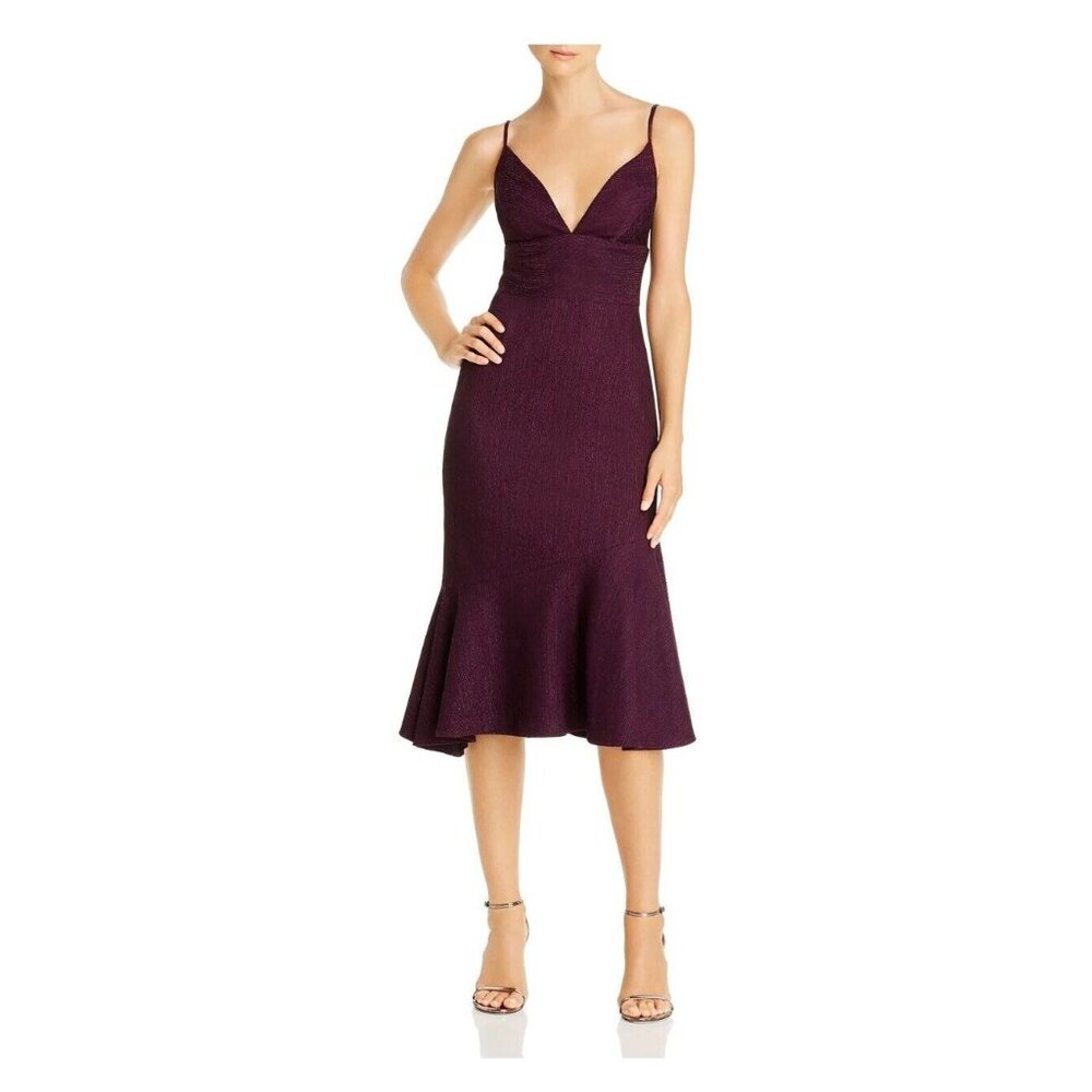 Avery G Womens 10 Dark Purple Strappy Sleeveless Bodycon Dress NWT CX56